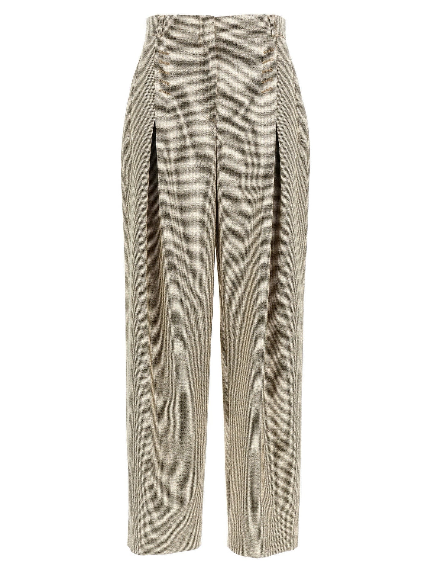 FENDI - FENDI - Micro check trousers - Women’s Pants