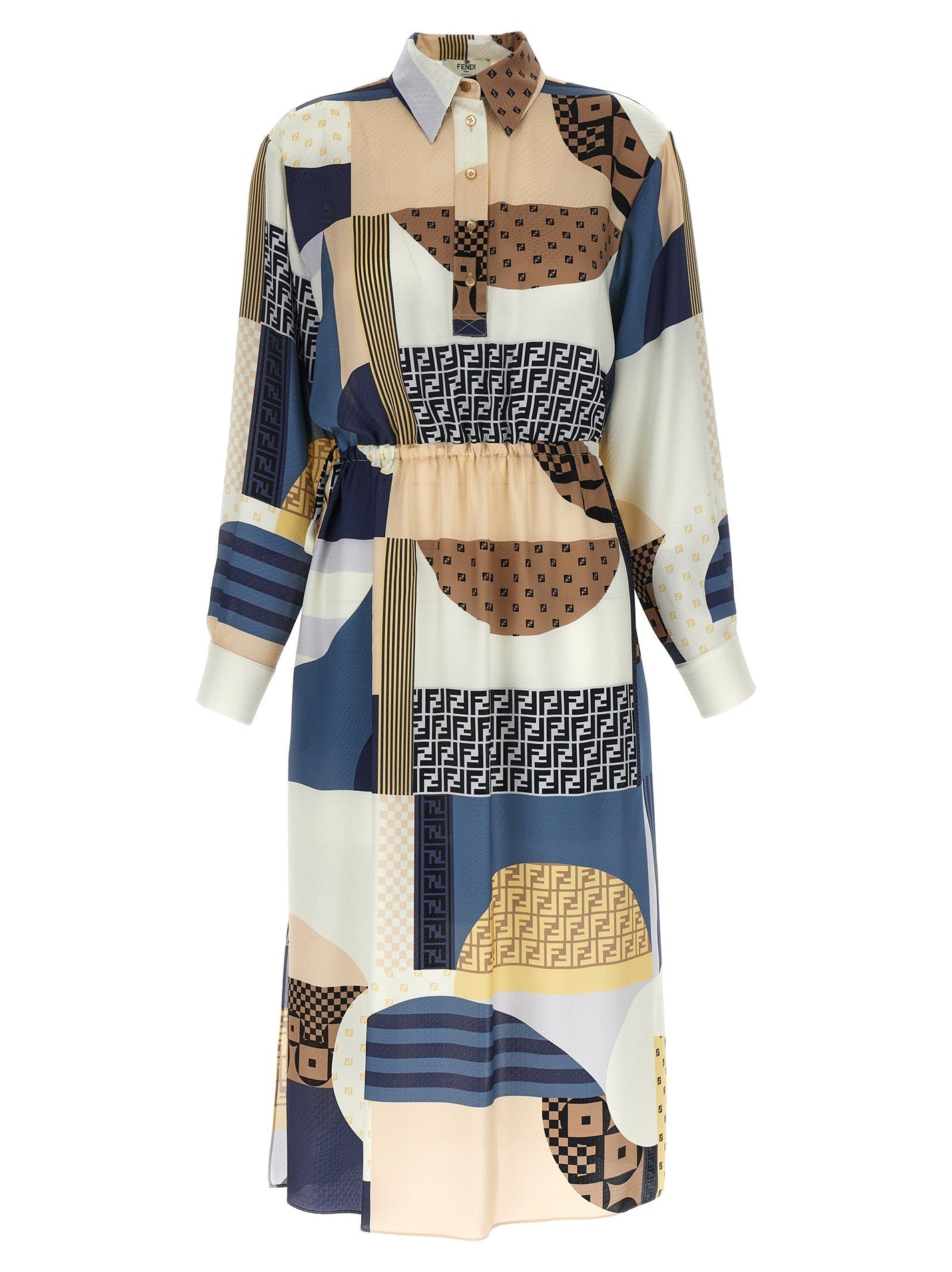 FENDI - FENDI - Patchwork silk dress - Women’s Clothing