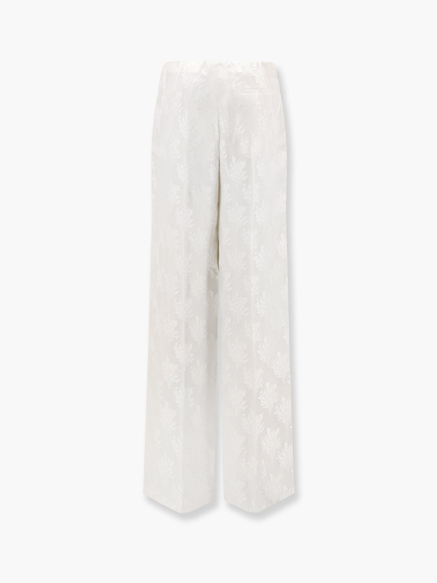 Fendi - Fendi Jacquard Silk Trouser With Floral Motif - Woman-&gt;Clothing-&gt;Trousers