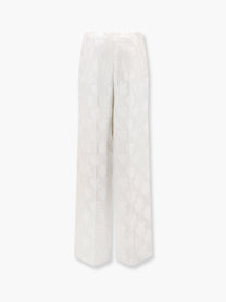 Fendi - Fendi Jacquard Silk Trouser With Floral Motif - Woman-&gt;Clothing-&gt;Trousers