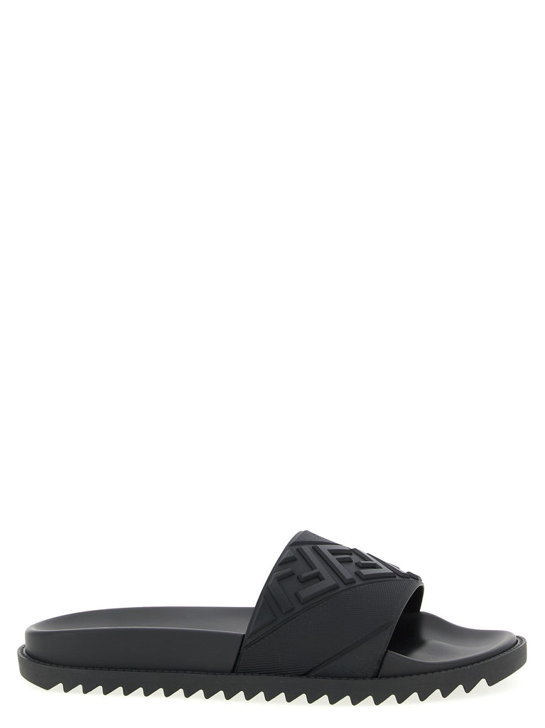 FENDI - FENDI - Logo band slides - Men’s Shoes