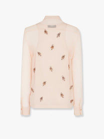 Fendi - Fendi Georgette Top With Rhinestones And Sequins Embroidery - Woman-&gt;Clothing-&gt;T-Shirts and Top