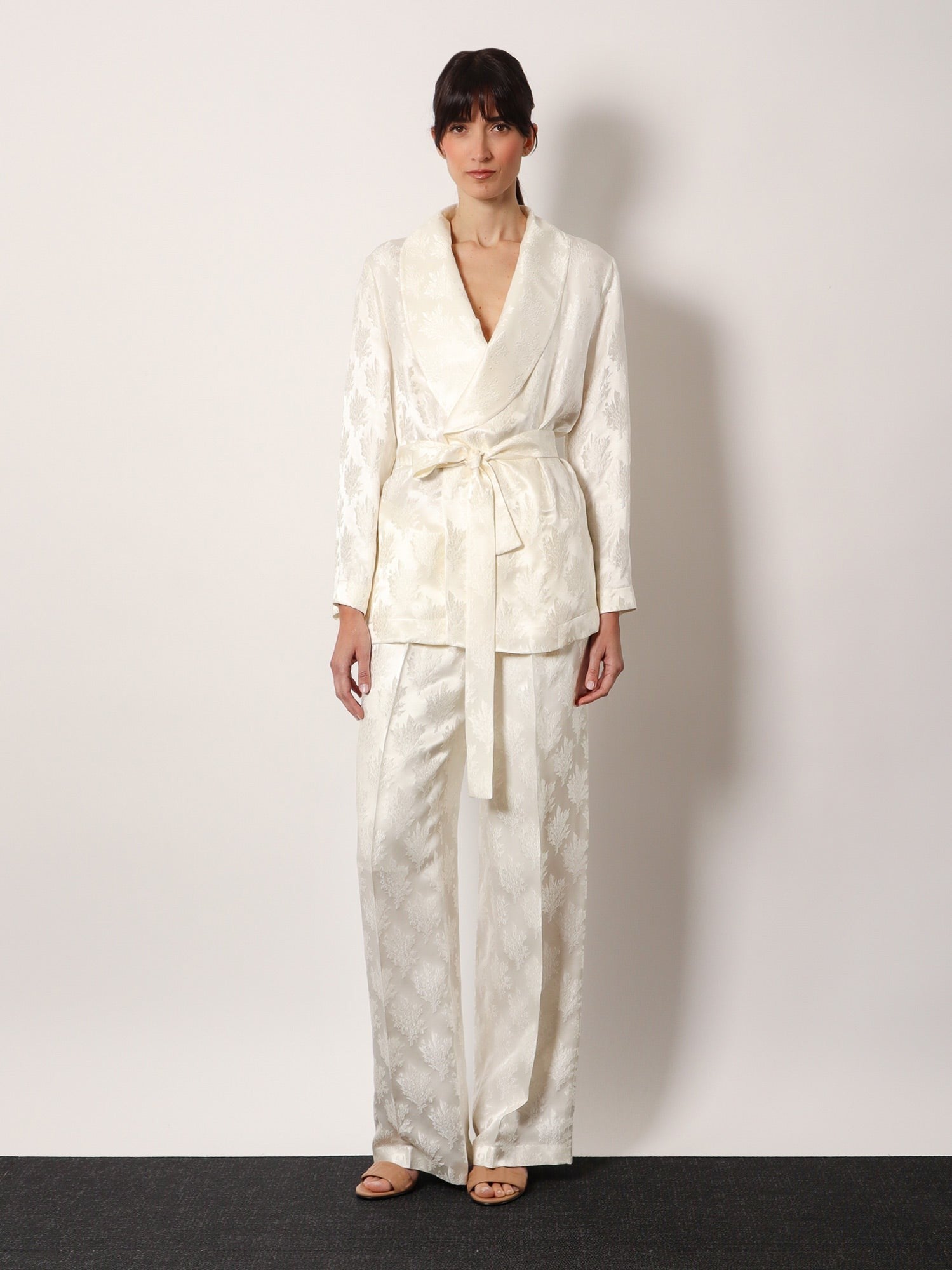 Fendi - Fendi Jacquard Silk Trouser With Floral Motif - Woman-&gt;Clothing-&gt;Trousers