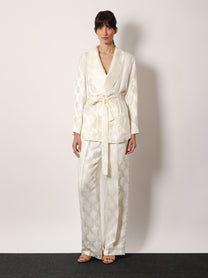 Fendi - Fendi Jacquard Silk Trouser With Floral Motif - Woman-&gt;Clothing-&gt;Trousers