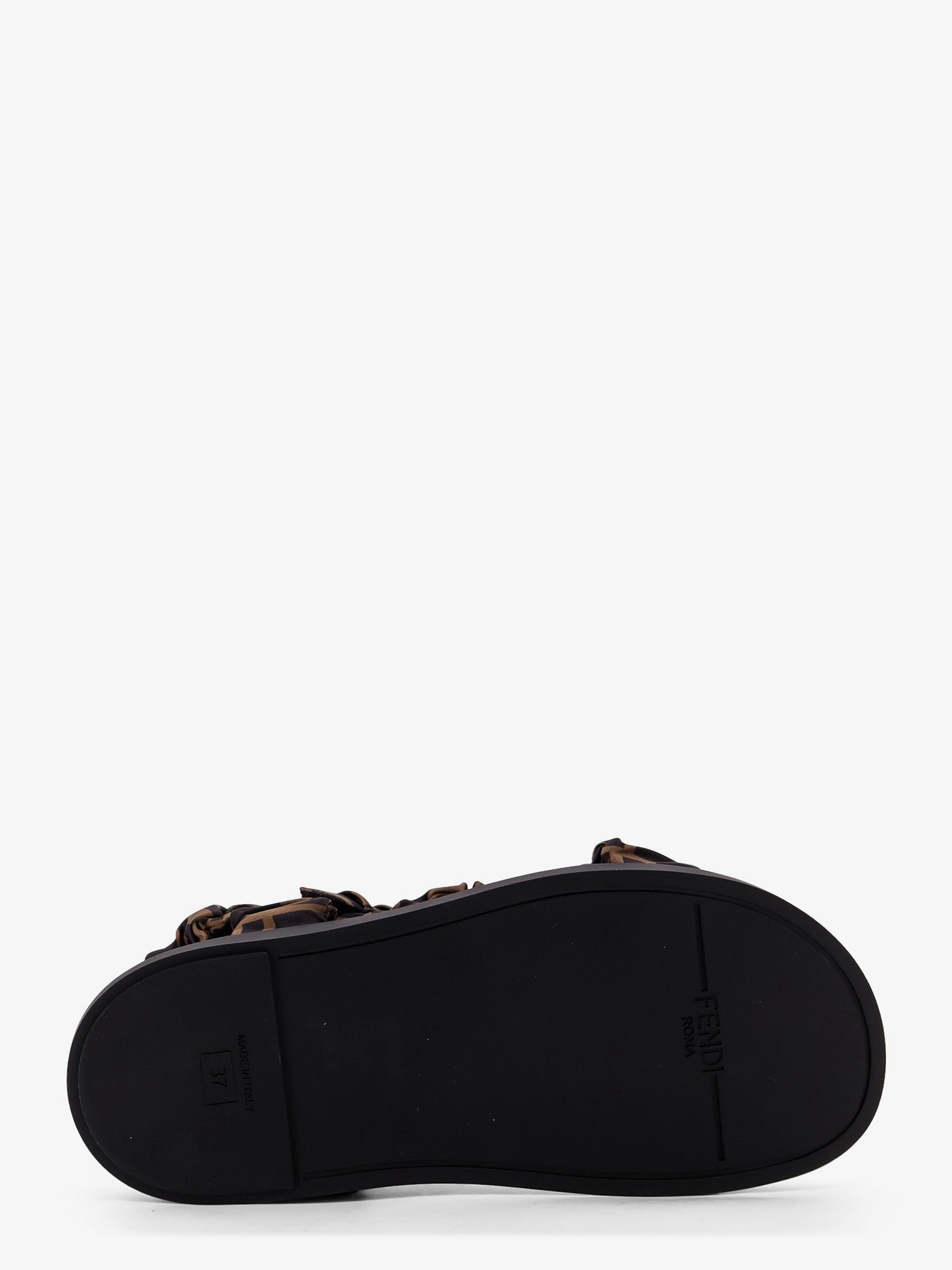 Fendi - Fendi Feel Elastic Satin Sandals With Ff Motif - Woman-&gt;Shoes-&gt;Sandals-&gt;Sandali bassi