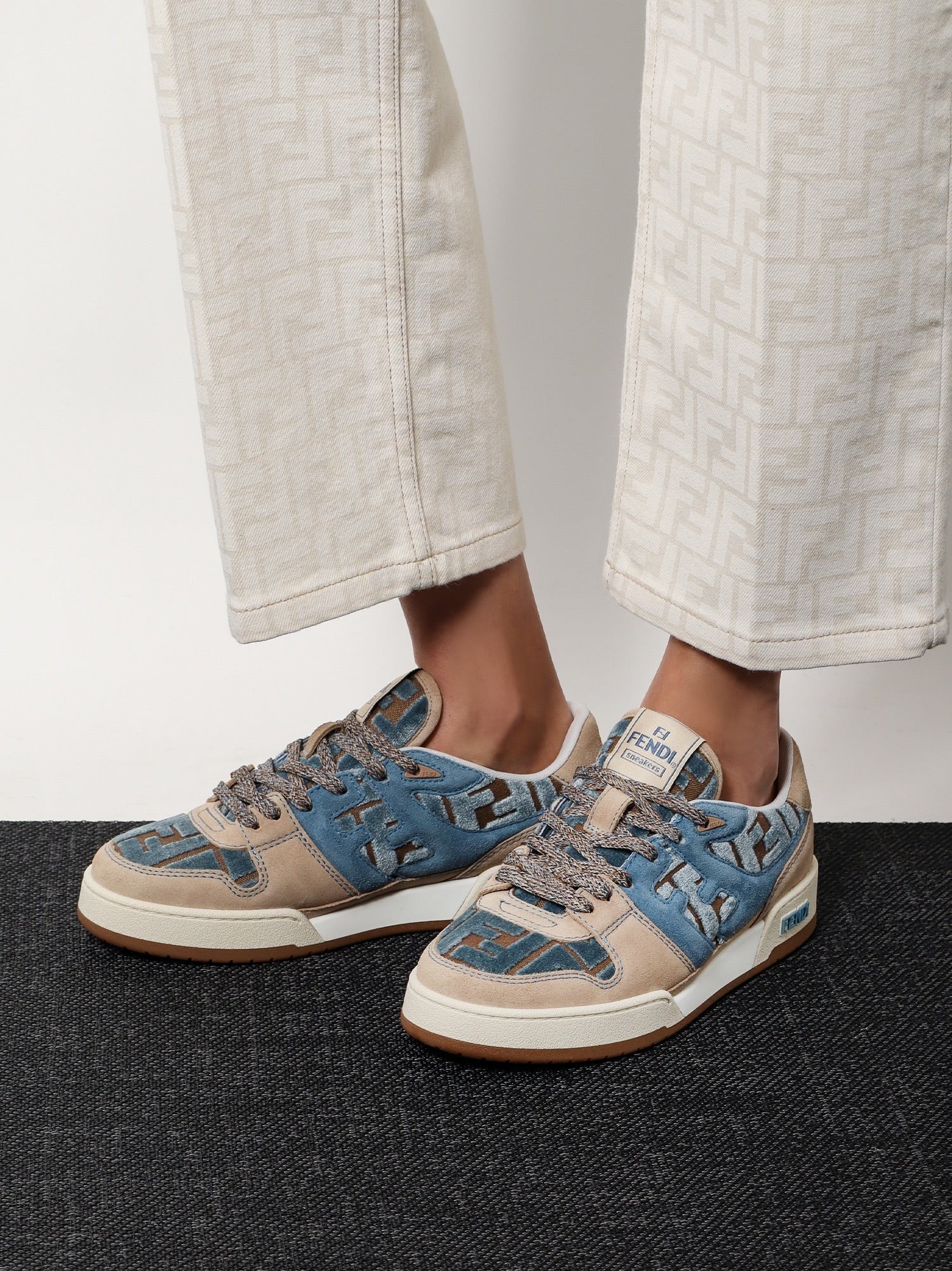 Fendi - Fendi Suede Sneakers With Ff Inserts - Women’s Shoes
