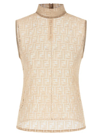 FENDI - FENDI - ’FF’ lace top - Women’s Tops