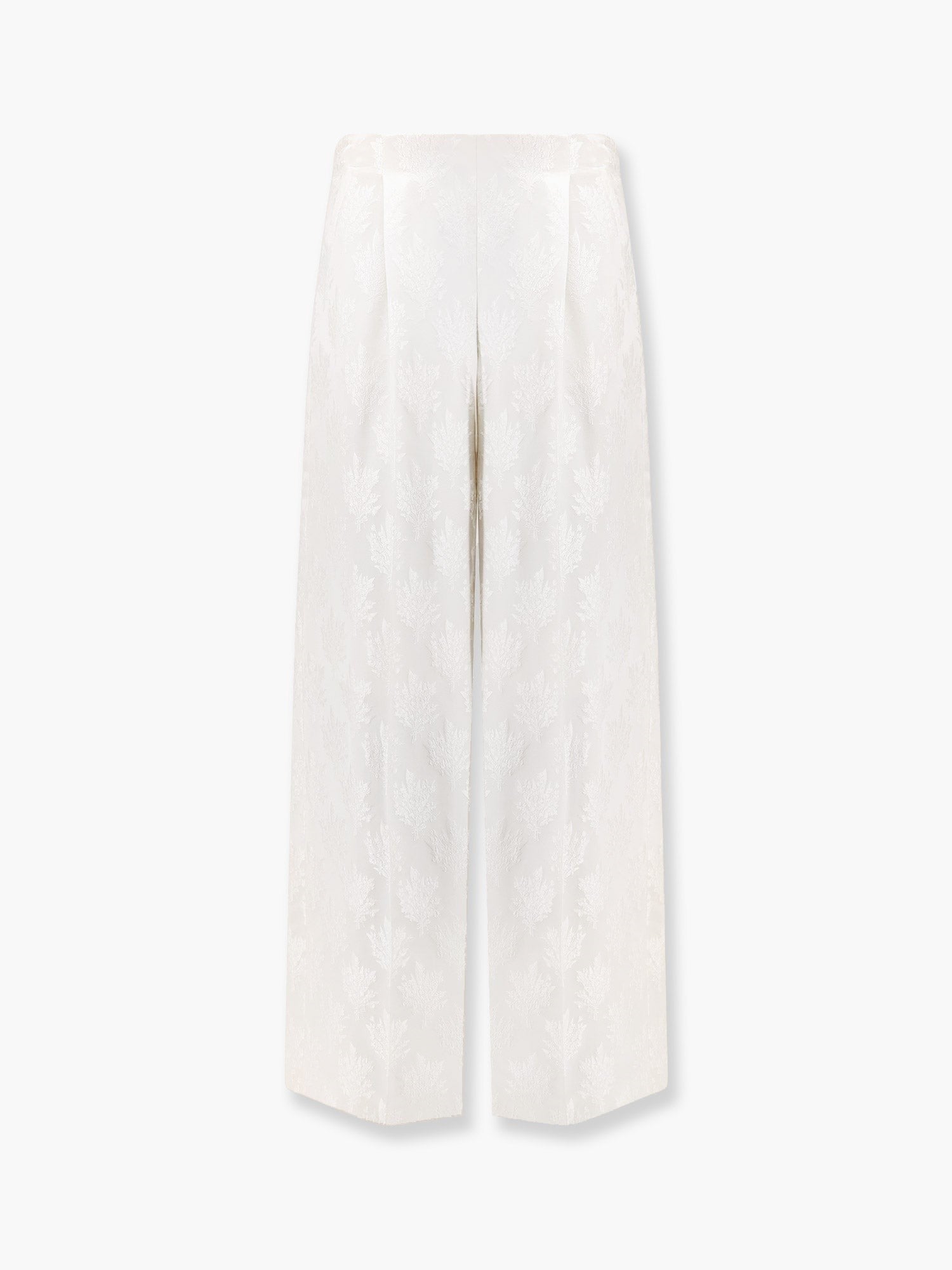 Fendi - Fendi Jacquard Silk Trouser With Floral Motif - Woman-&gt;Clothing-&gt;Trousers