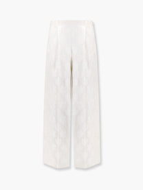 Fendi - Fendi Jacquard Silk Trouser With Floral Motif - Woman-&gt;Clothing-&gt;Trousers