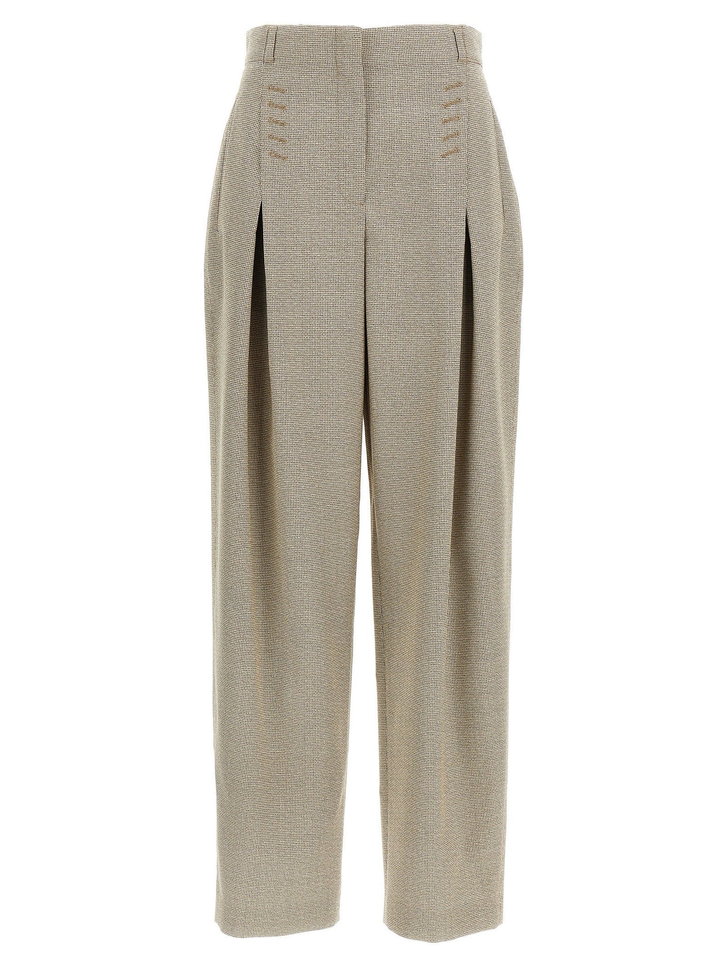 FENDI - FENDI - Micro check trousers - Women’s Pants