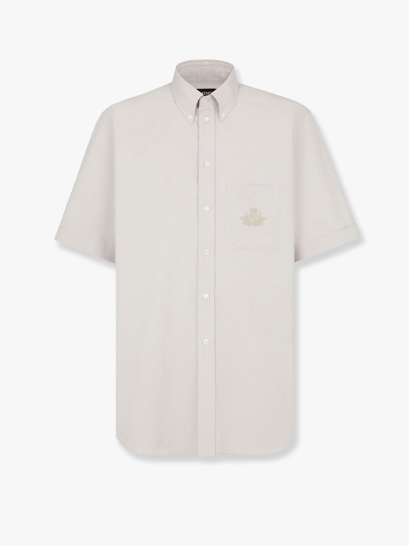 Fendi - Fendi Oxford Shirt With Fendi Crest Embroidery - Men’s Tops