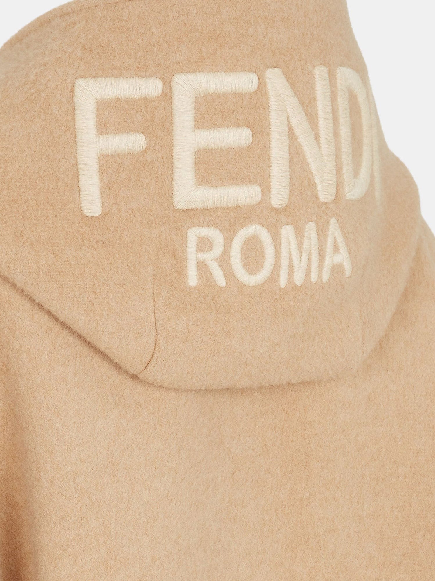 Fendi - Fendi Wool And Cashmere Poncho With Leather Profiles - Woman-&gt;Clothing-&gt;Coats
