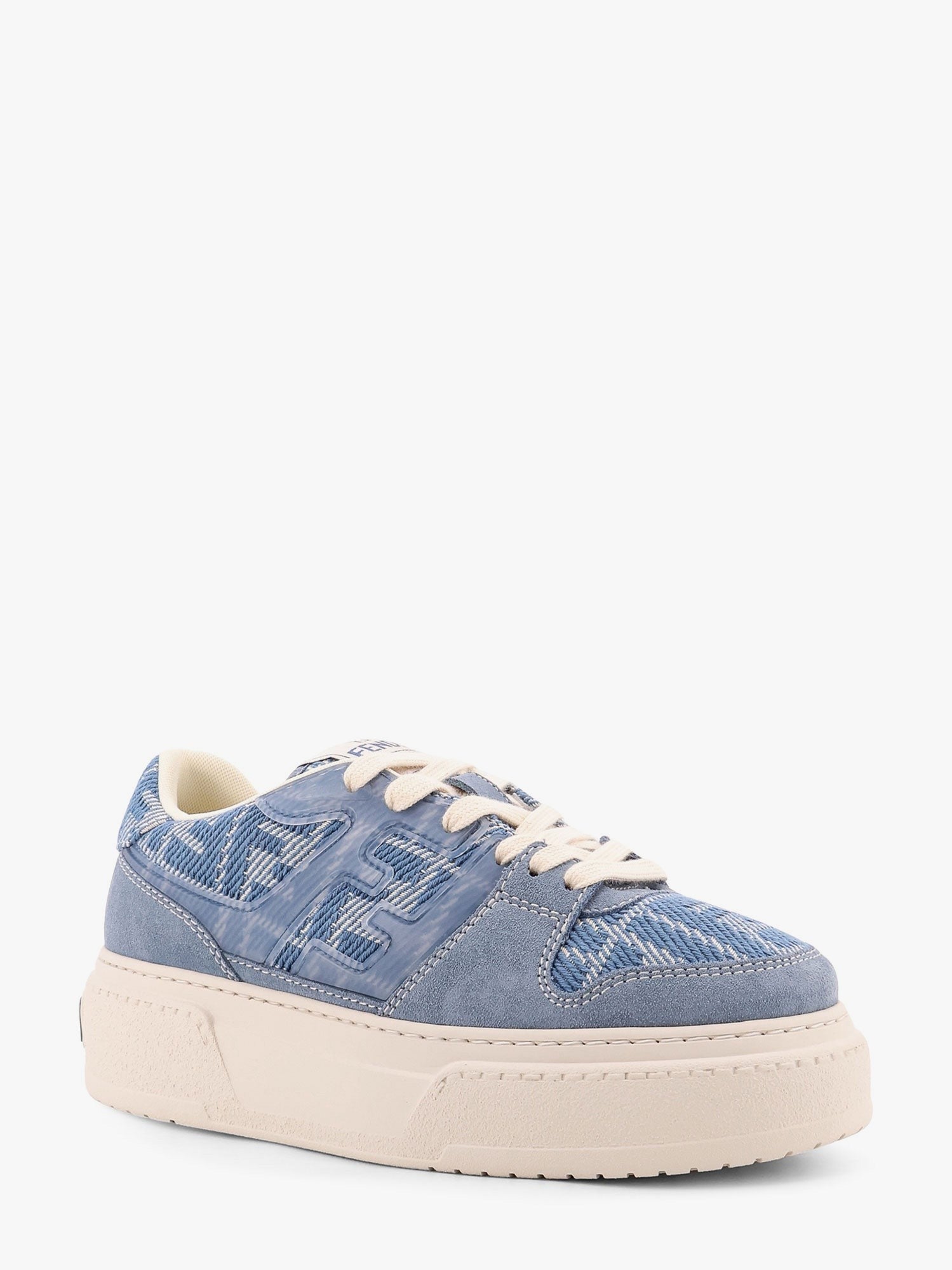 Fendi - Fendi Match Canvas And Suede Low Top Sneakers - Women’s Shoes