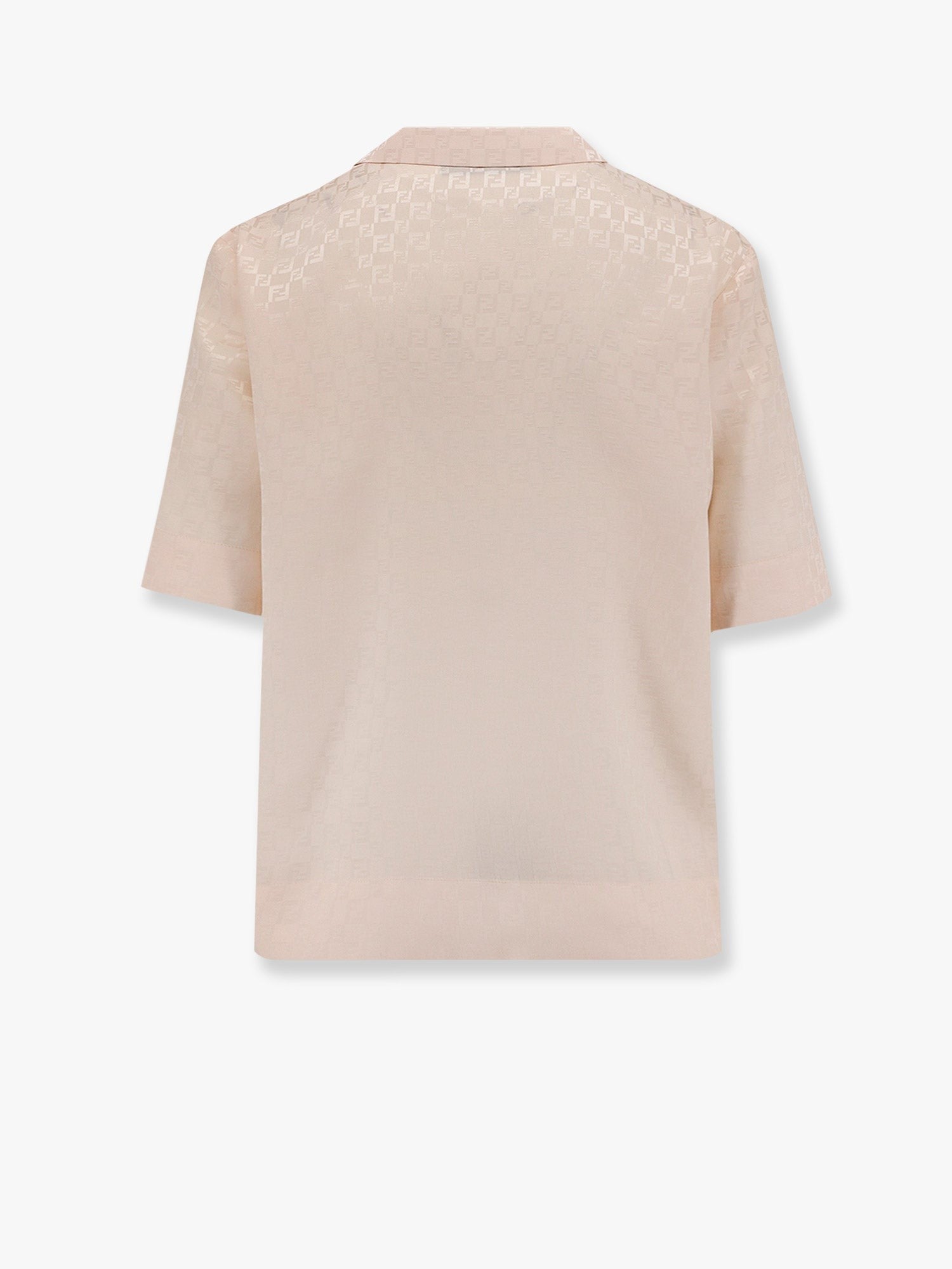 Fendi - Fendi Jacquard Silk Shirt With Ff Chess Motif - Woman-&gt;Clothing-&gt;shirts