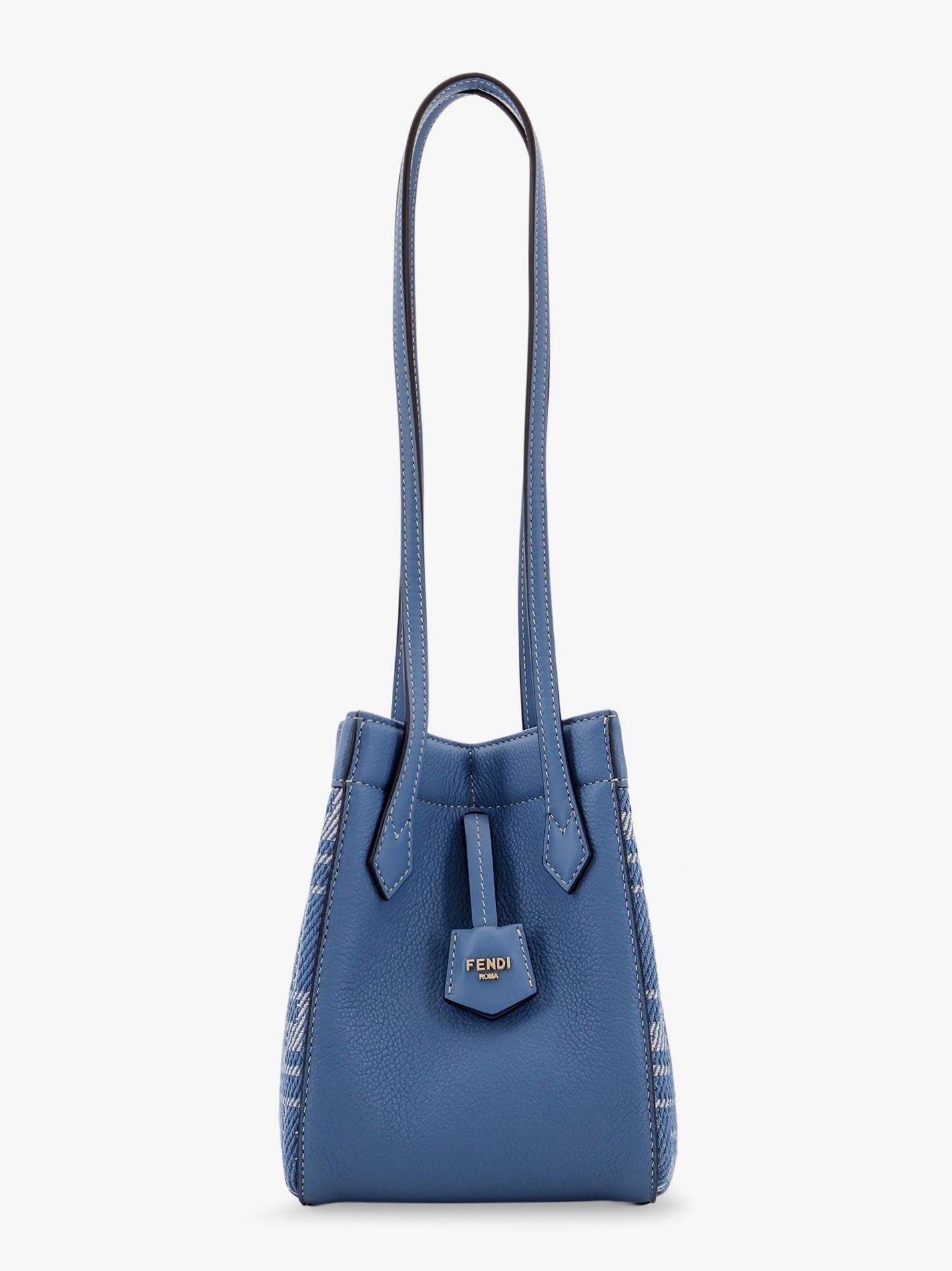 Fendi - Origami Mini Leather And Denim Effect Ff Jacquard Transformable Mini Bag - Women’s Bags