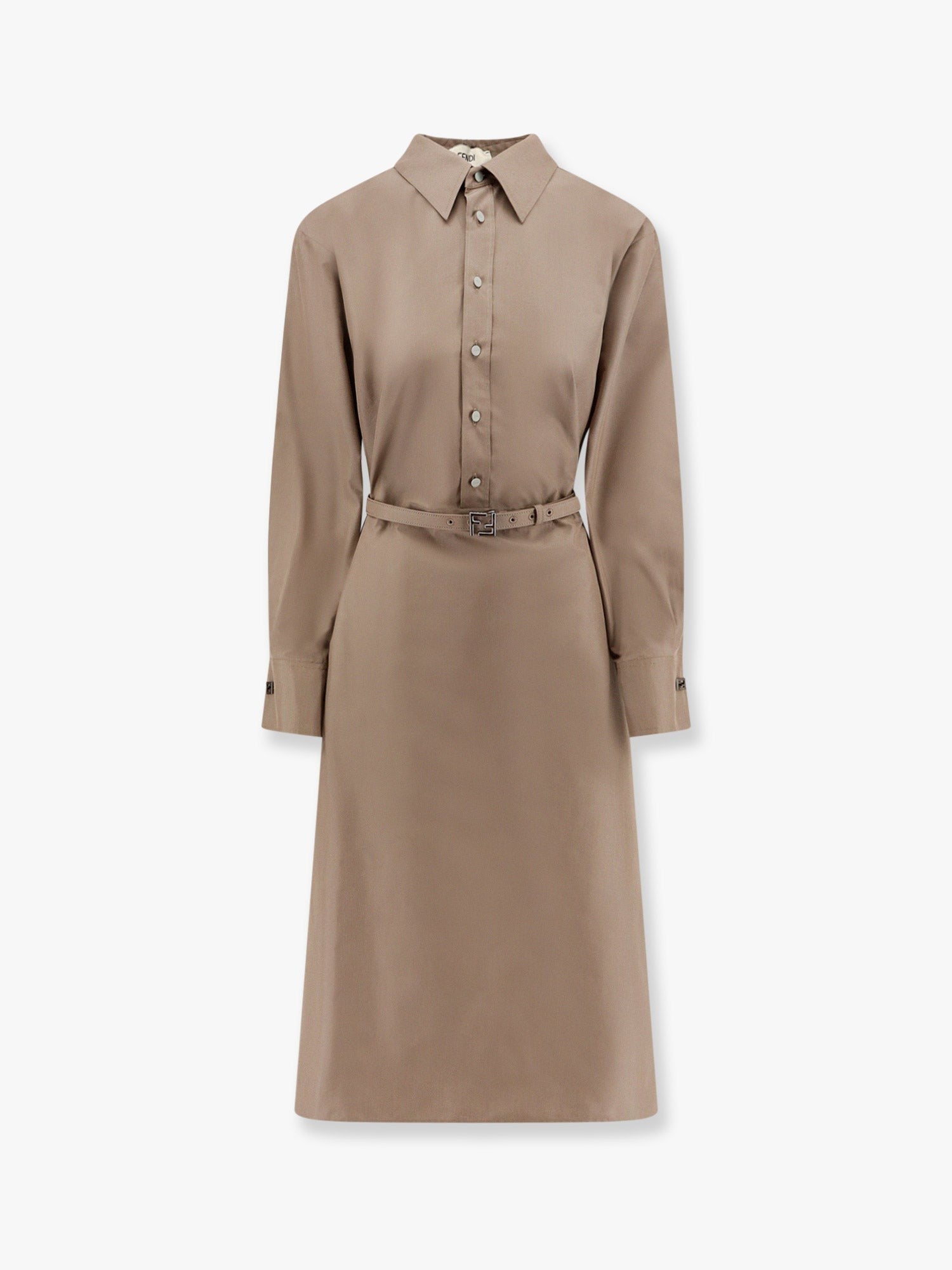 Fendi - Fendi Cotton And Silk Chemisiere Dress - Woman-&gt;Clothing-&gt;Dresses-&gt;Vestiti Lunghi