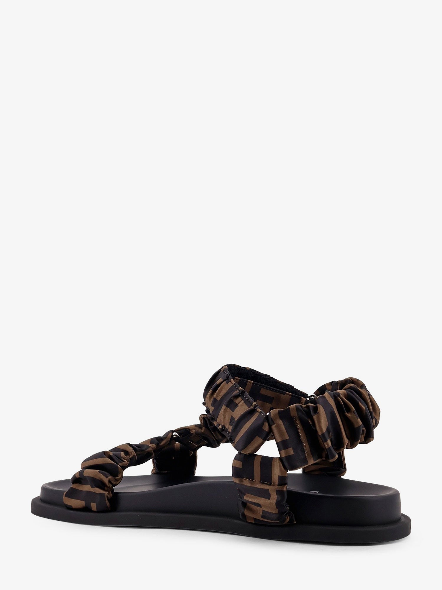 Fendi - Fendi Feel Elastic Satin Sandals With Ff Motif - Woman-&gt;Shoes-&gt;Sandals-&gt;Sandali bassi