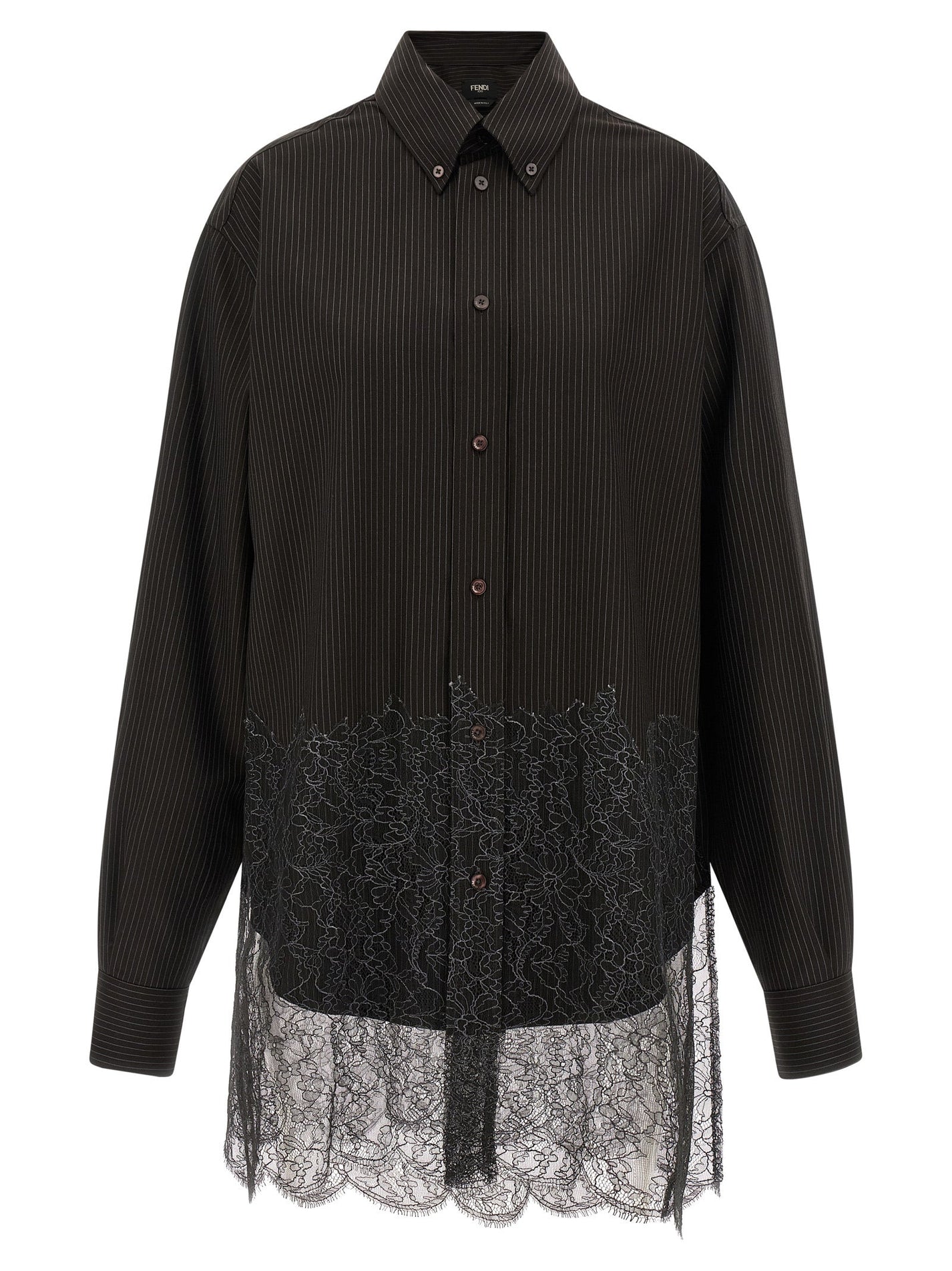 FENDI - FENDI - Wool and lace shirt - Men’s Top