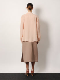 Fendi - Fendi Georgette Top With Rhinestones And Sequins Embroidery - Woman-&gt;Clothing-&gt;T-Shirts and Top