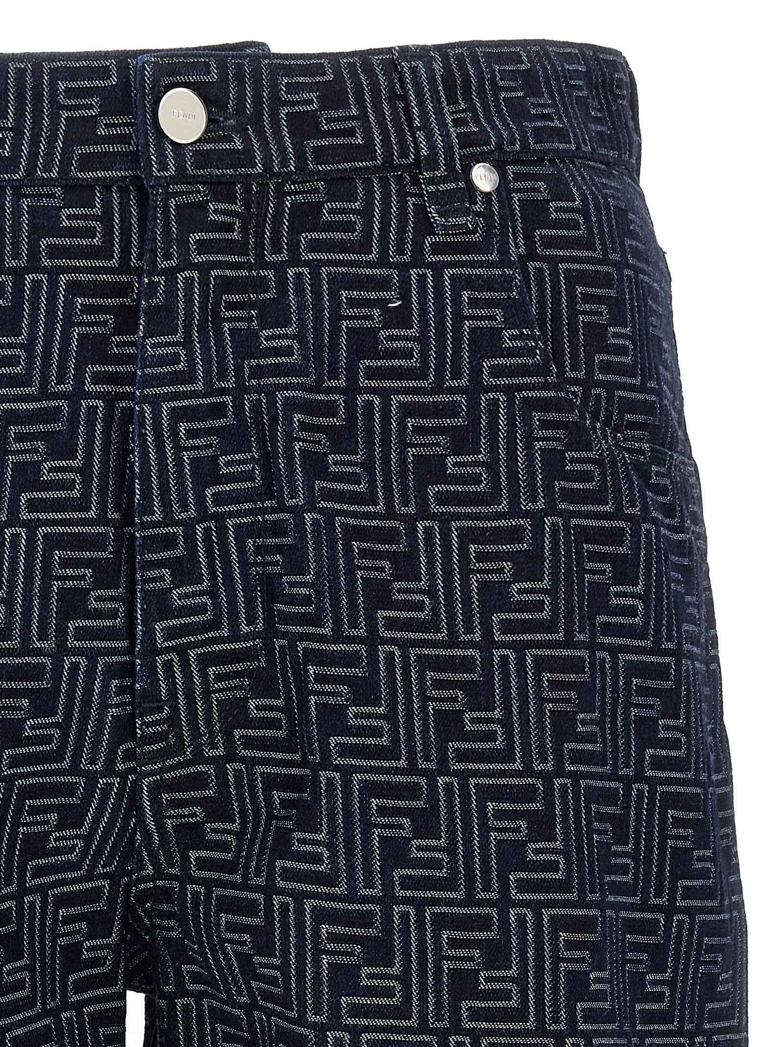 FENDI - FENDI - Bermuda jeans Jacquard FF - Men’s Clothing