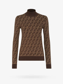 Fendi - Fendi Cotton Sweater With Ff Motif - Woman-&gt;Clothing-&gt;Knitwear