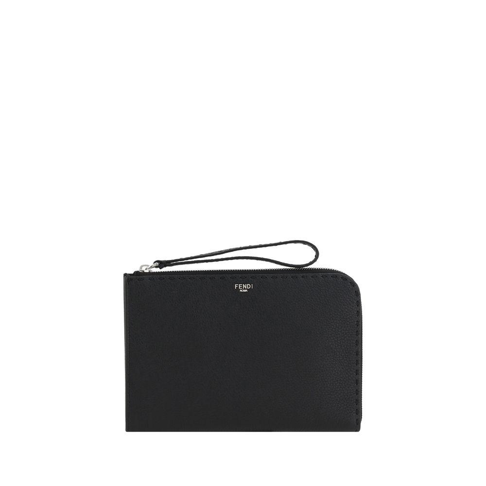 Fendi - Fendi Grained Leather Clutch Bag