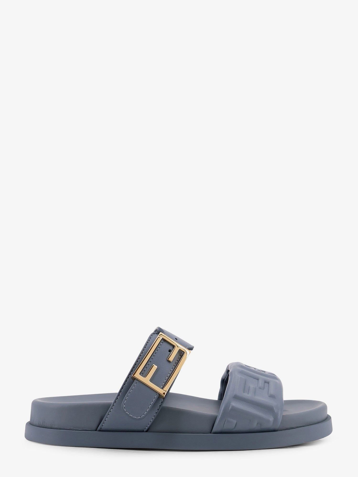 Fendi Women's Fendi Feel Low Leather Sandals Grey