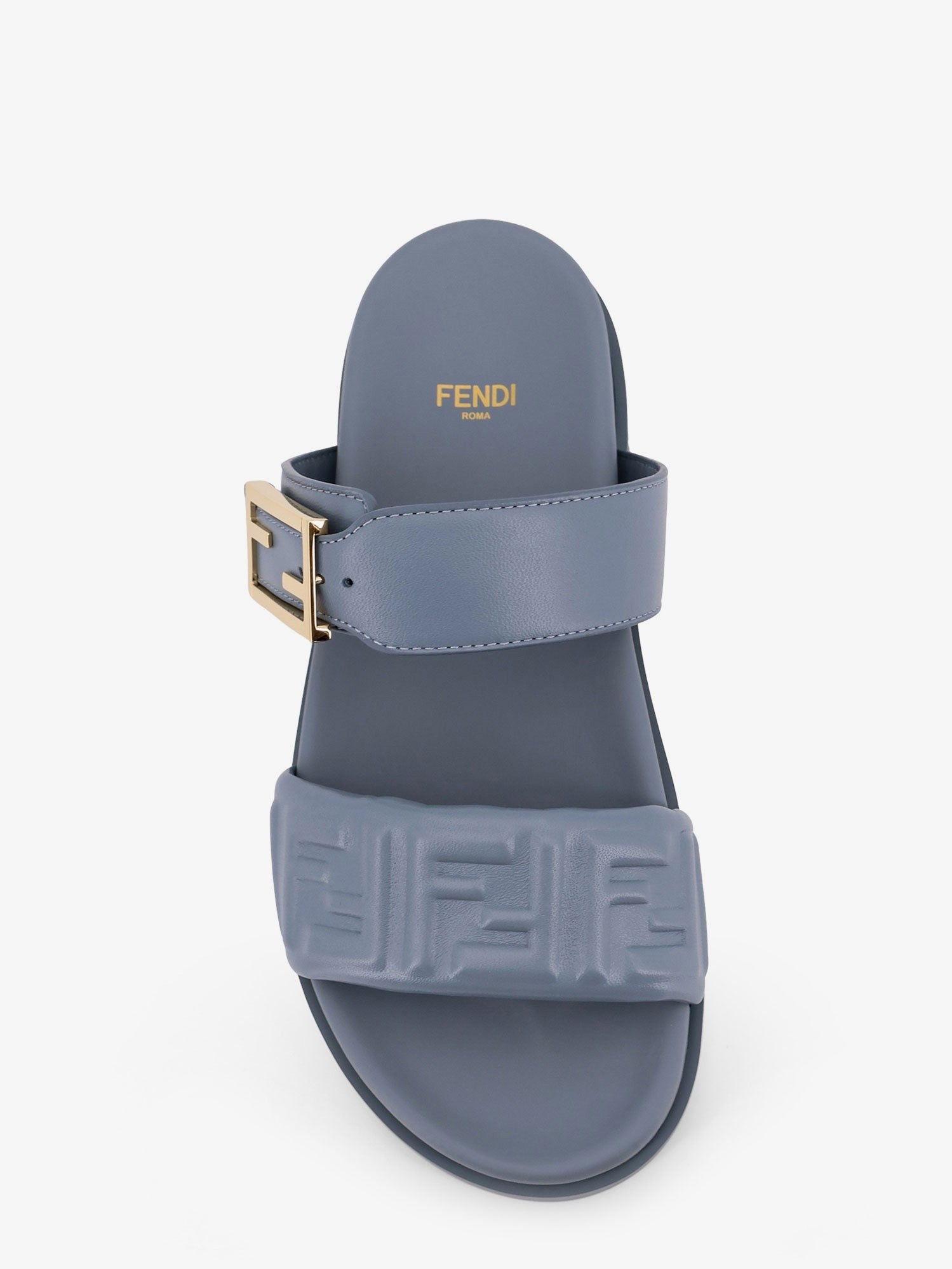 Fendi Women's Fendi Feel Low Leather Sandals Grey