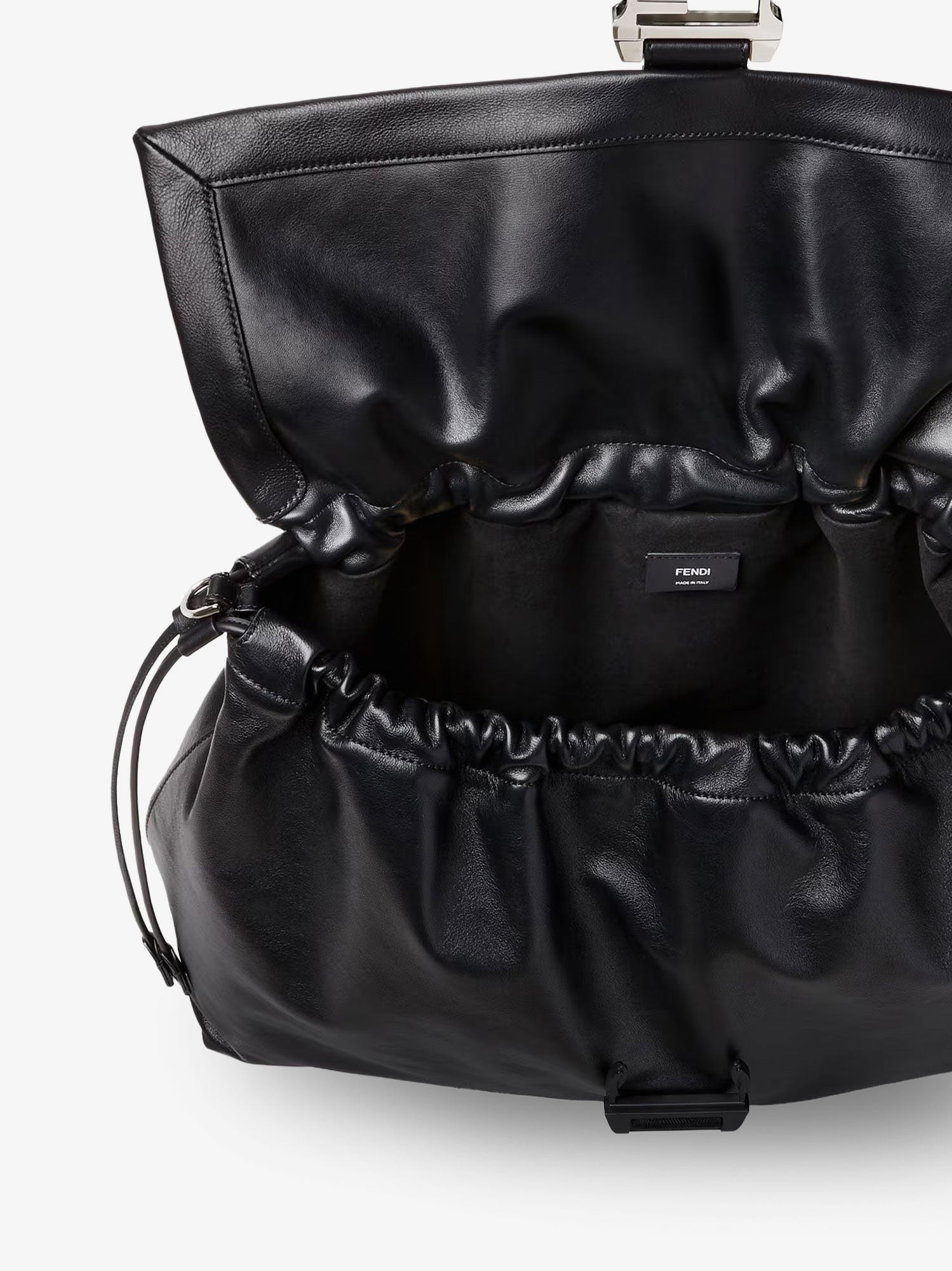 Fendi Men's Fendi Flux Maxi Messenger Leather Crossbody Bag Black