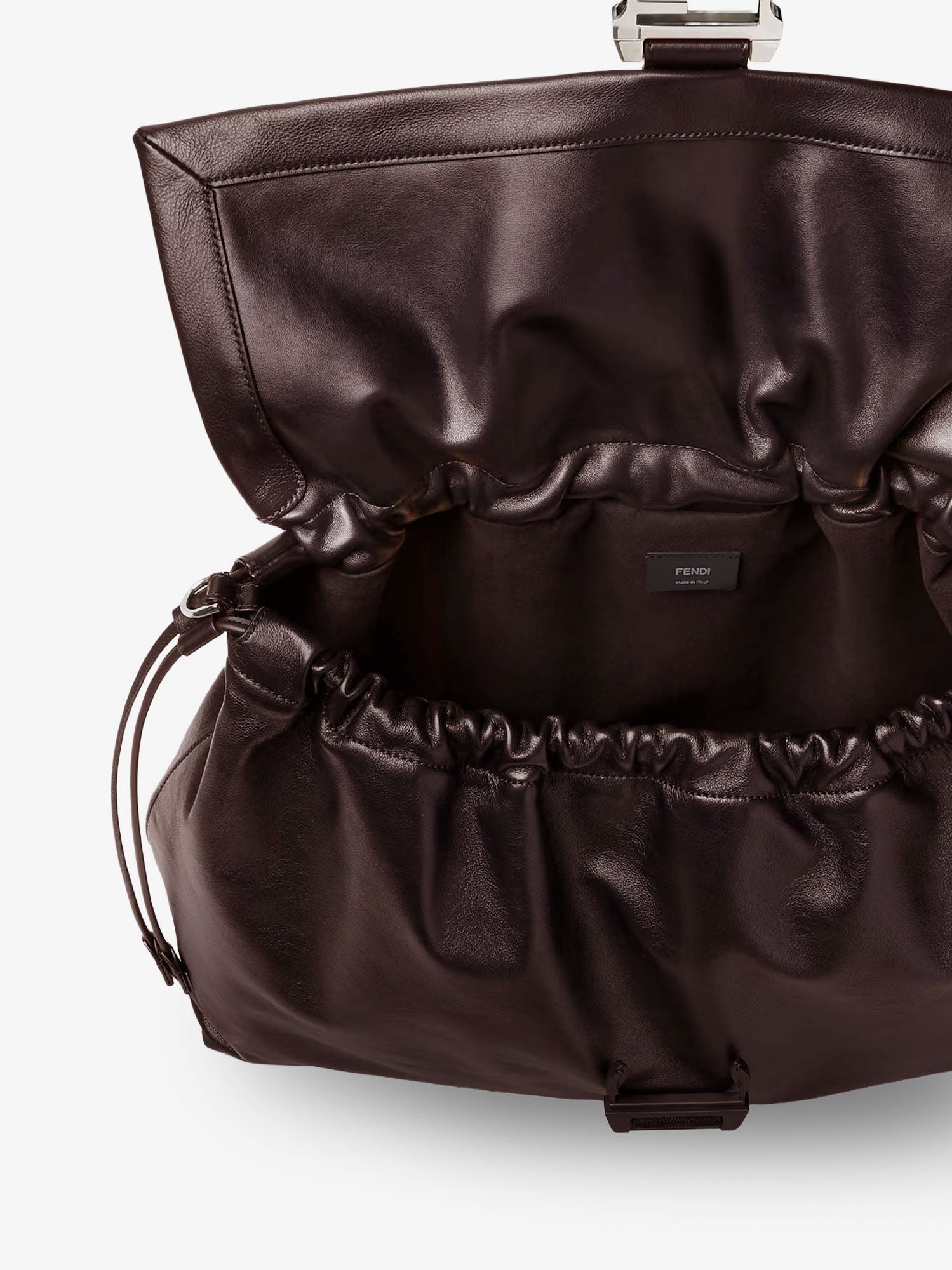 Fendi Men's Fendi Flux Maxi Messenger Leather Shoulder Bag Brown