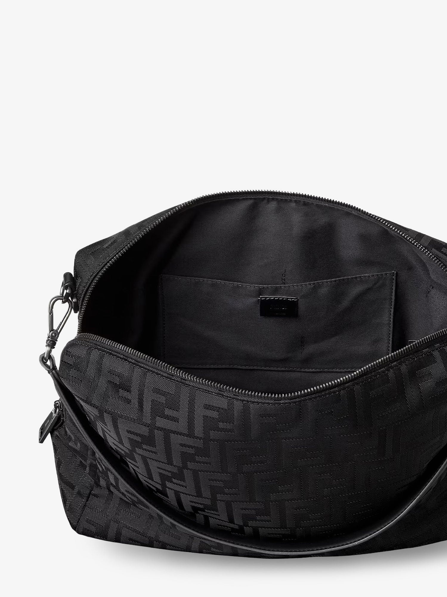 Fendi Men's Fendi Lui Large FF Nylon Crossbody Bag Black