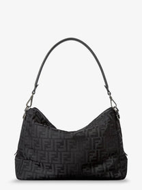 Fendi Men's Fendi Lui Large FF Nylon Crossbody Bag Black