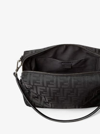 Fendi Men's Fendi Lui Medium FF Nylon Crossbody Bag Black