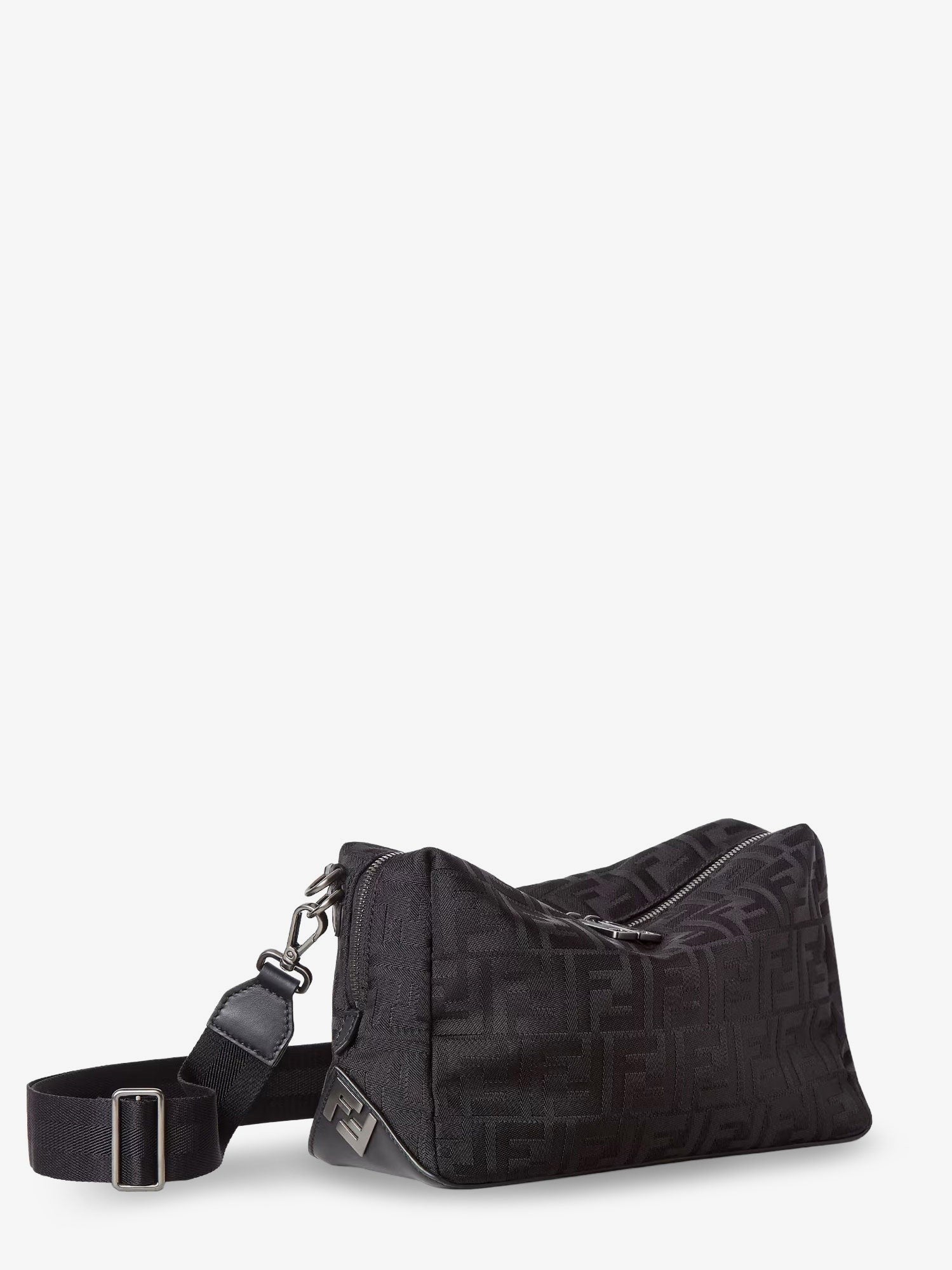 Fendi Men's Fendi Lui Medium FF Nylon Crossbody Bag Black