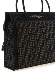 Fendi Women's Magic Shopper Bag in FF Fabric Brown