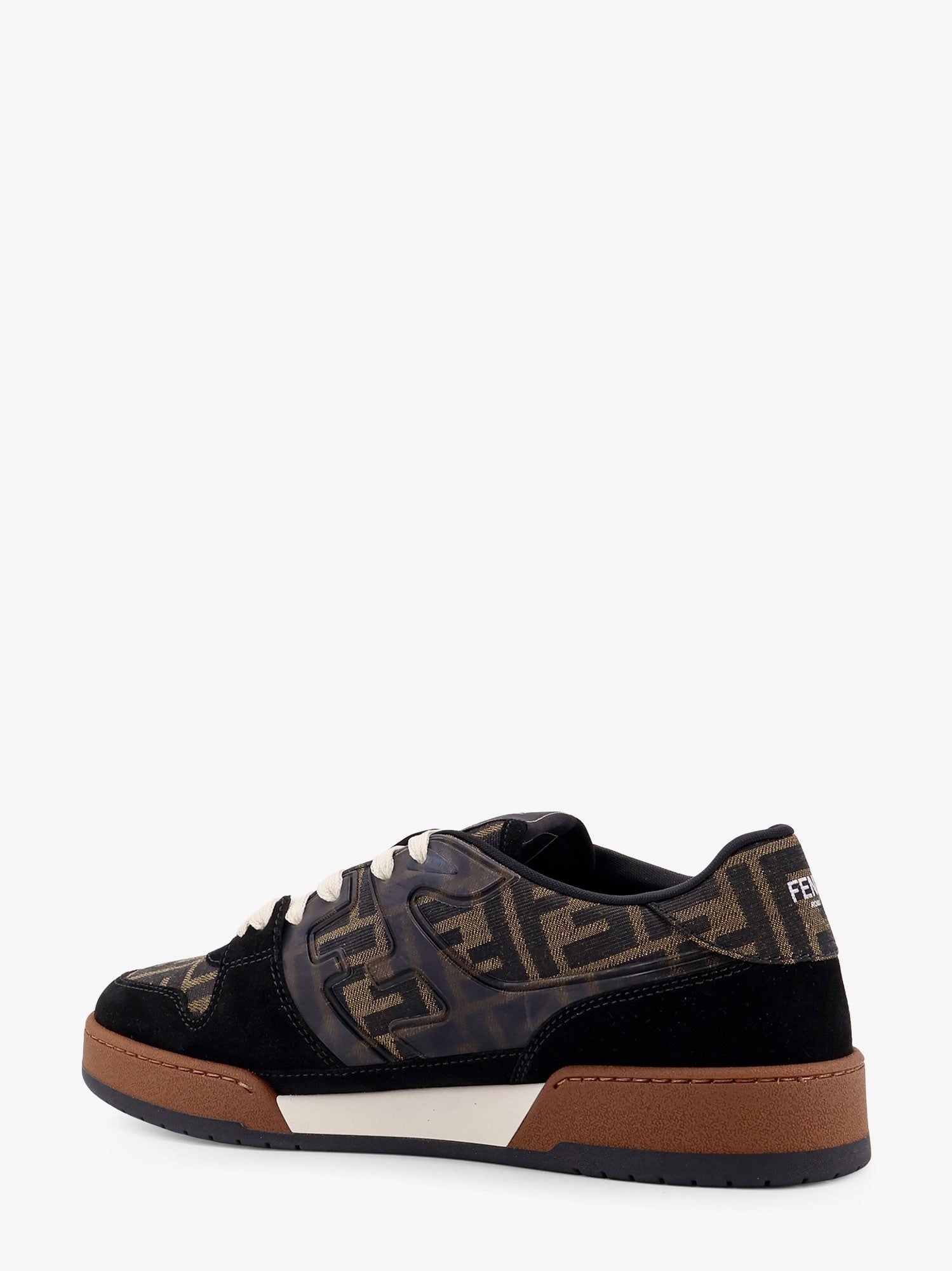 Fendi Men's Fendi Match FF Jacquard and Suede Sneakers Black