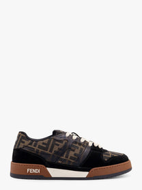 Fendi Men's Fendi Match FF Jacquard and Suede Sneakers Black