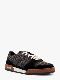 Fendi Men's Fendi Match FF Jacquard and Suede Sneakers Black