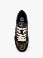 Fendi Men's Fendi Match FF Jacquard and Suede Sneakers Black, view 5