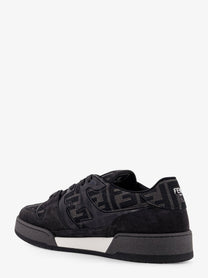 Fendi Men's Fendi Match Sneakers in FF Jacquard Fabric and Suede Grey