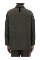 Fendi Men's Blouson in Jacquard Brown, view 3