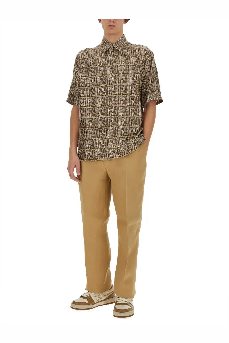 Fendi Men's Canvas Pants Brown, view 2