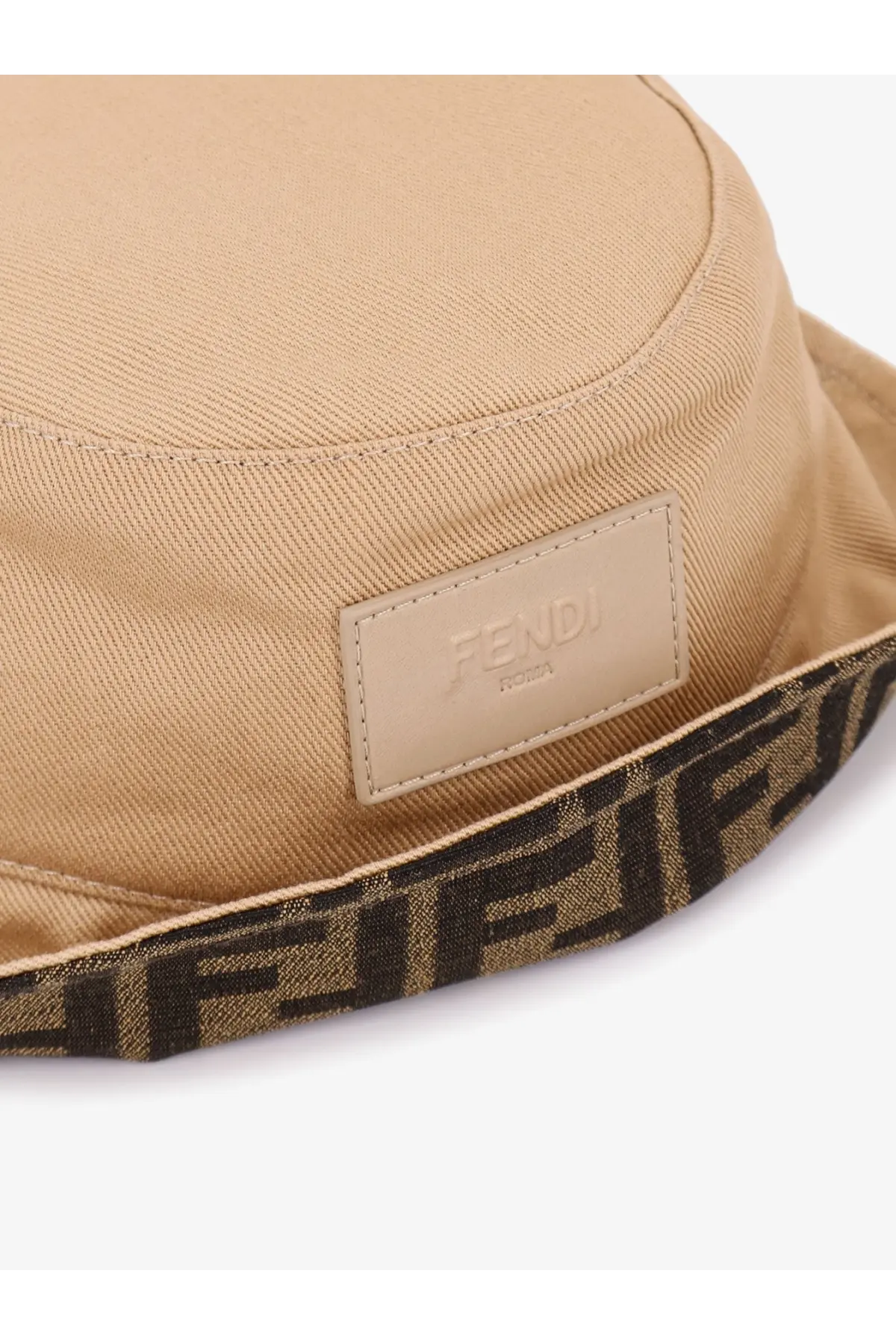 Fendi Men's Cotton Bucket Hat Beige, view 4