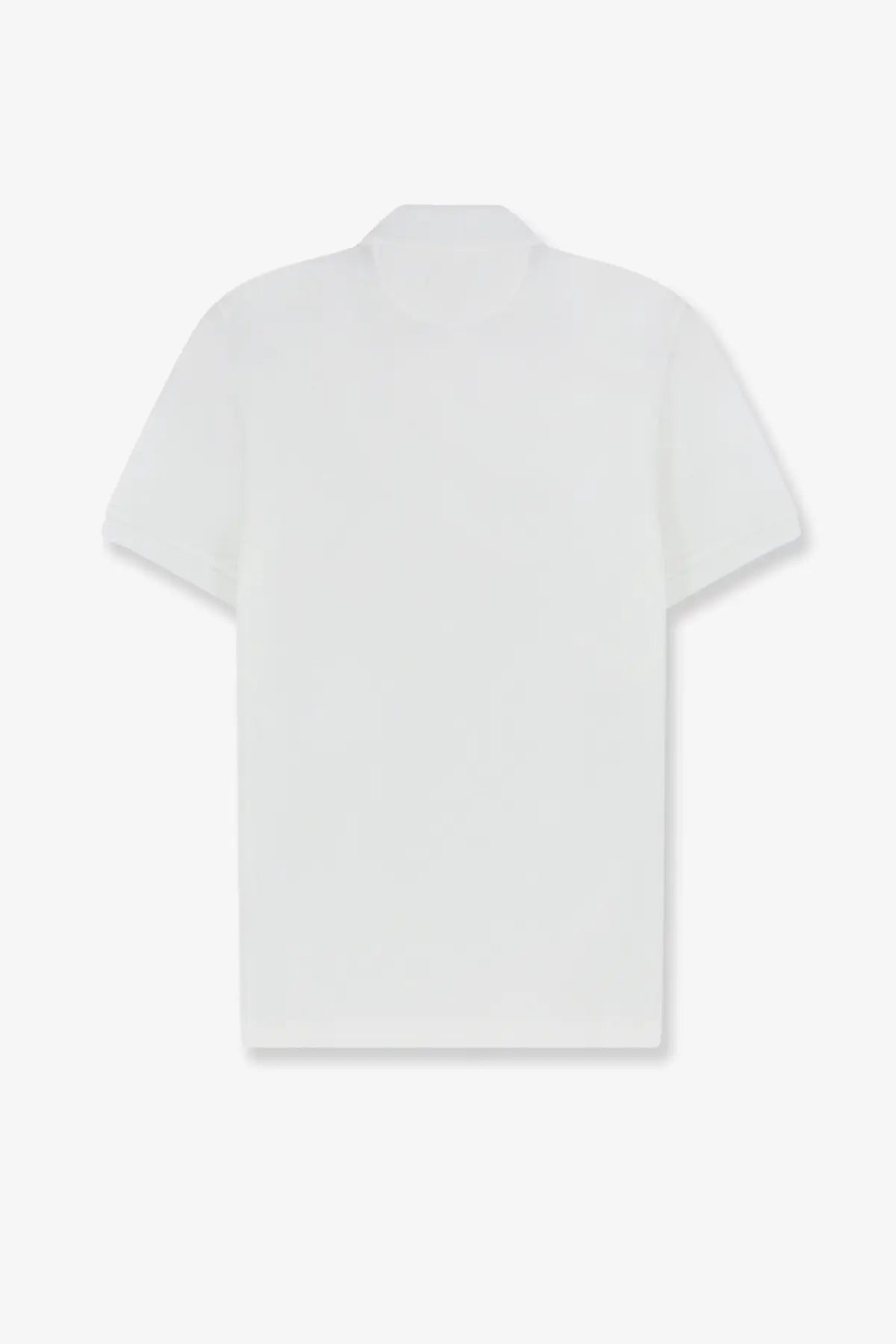 Fendi men’s white cotton polo shirt with short sleeves and classic collar featuring a minimalist design