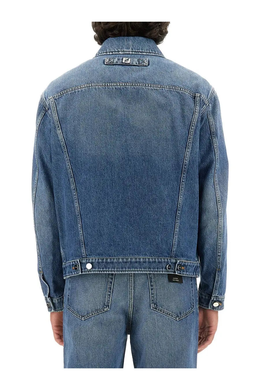 Fendi Men's Denim Jacket Blue, view 3