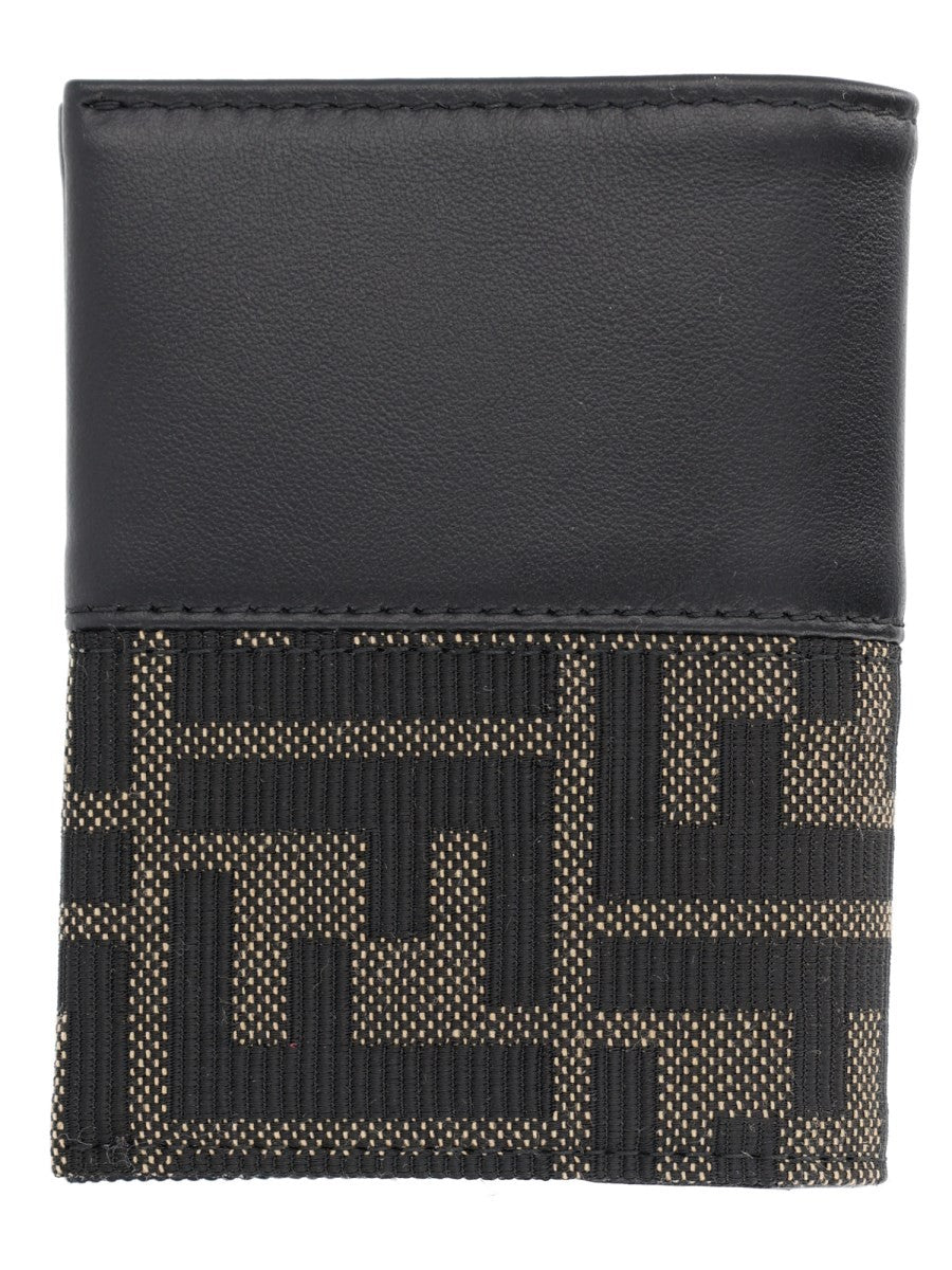 Fendi Men's FF Card Holder with Fascia in Jacquard Black, view 2