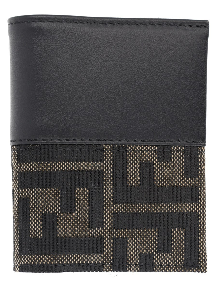 Fendi Men's FF Card Holder with Fascia in Jacquard Black