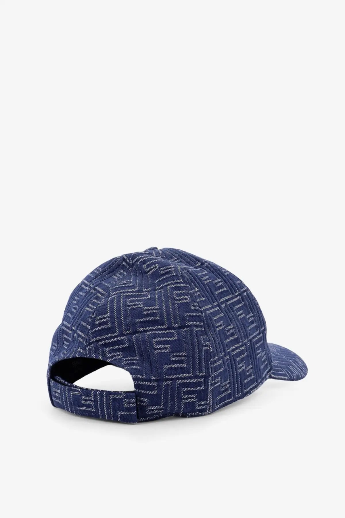 Fendi Men's FF Jacquard Denim Baseball Hat Blue, view 4