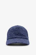 Fendi Men's FF Jacquard Denim Baseball Hat Blue