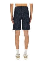 Fendi Men's FF Jacquard Denim Shorts Blue, view 3